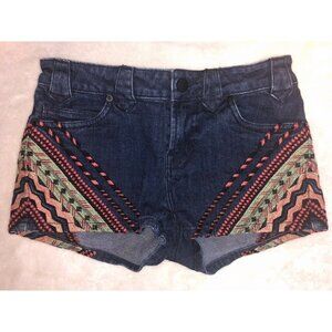 Bdg Urban Outfitters Denim Jean Embroidered High Rise Boho Shorts 27